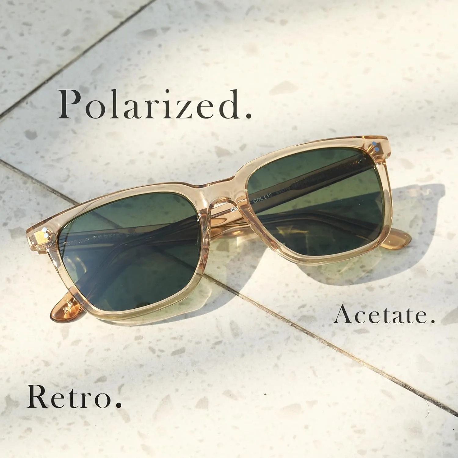 CARFIA Acetate Polarized Sunglasses for Men UV400 Protection Classic Retro Square Shades Driving Glasses
