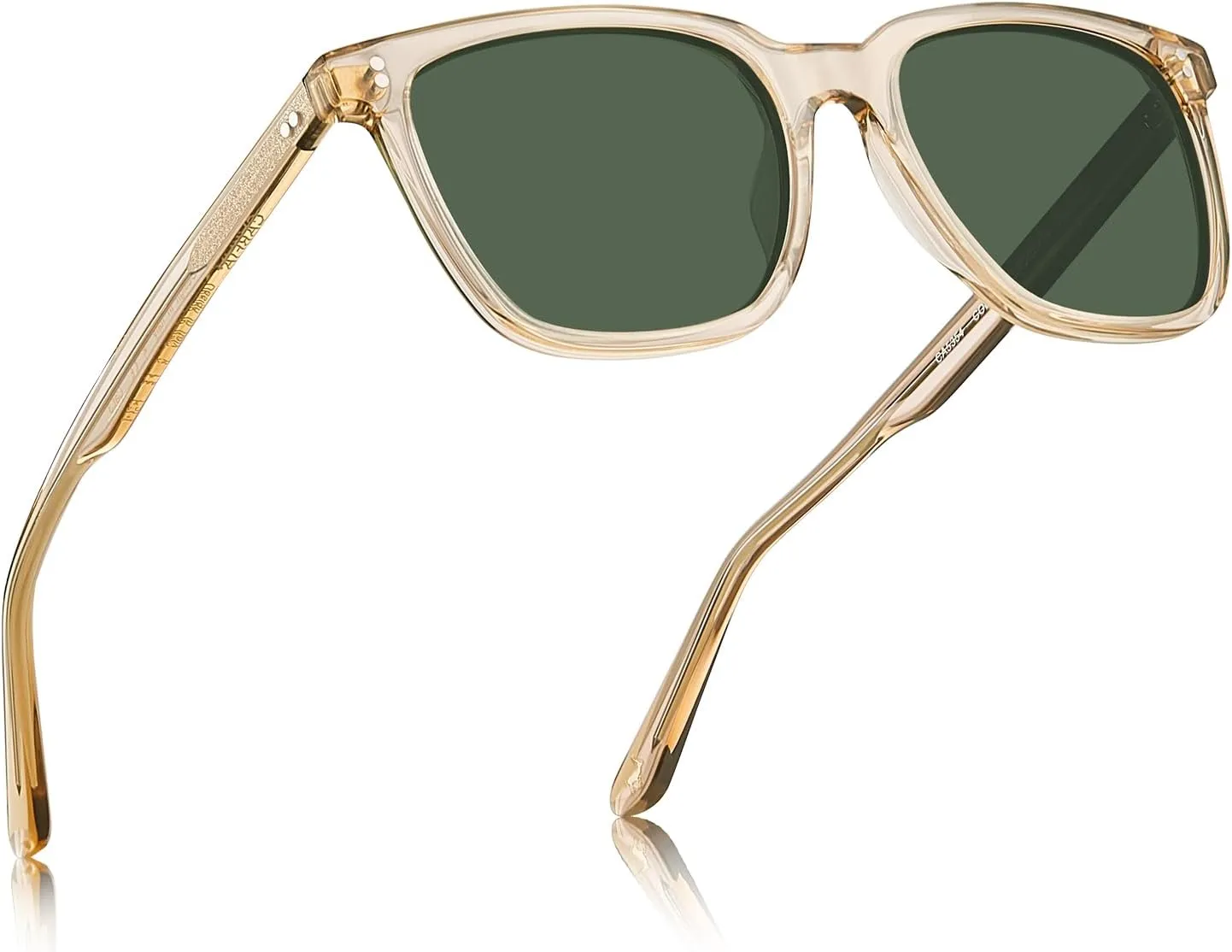 CARFIA Acetate Polarized Sunglasses for Men UV400 Protection Classic Retro Square Shades Driving Glasses