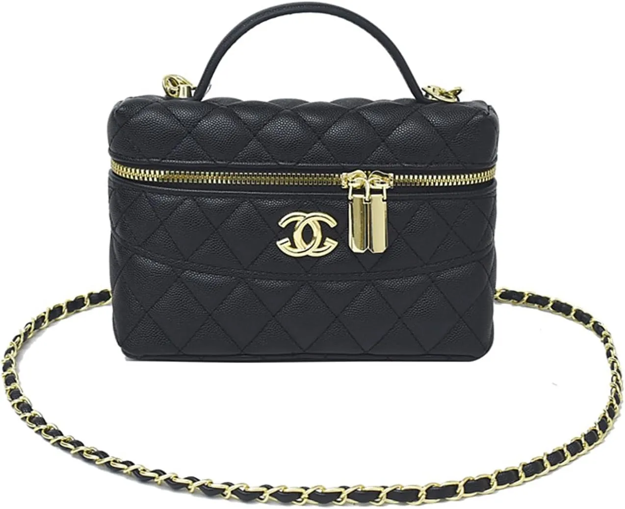 Quilted Crossbody Bags for Women Small Vintage Square Box Purse Boho Shoulder Handbags with Chain and Zipper