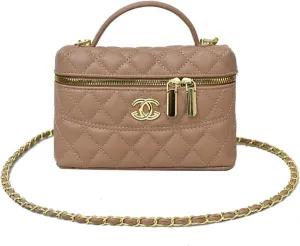 Quilted Crossbody Bags for Women Small Vintage Square Box Purse Boho Shoulder Handbags with Chain and Zipper
