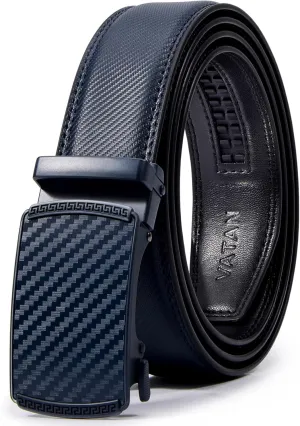 VATAN Men's Belt Leather Ratchet Belt for Men Dress Casual Every Day with Adjustable Buckle, Trim to Fit