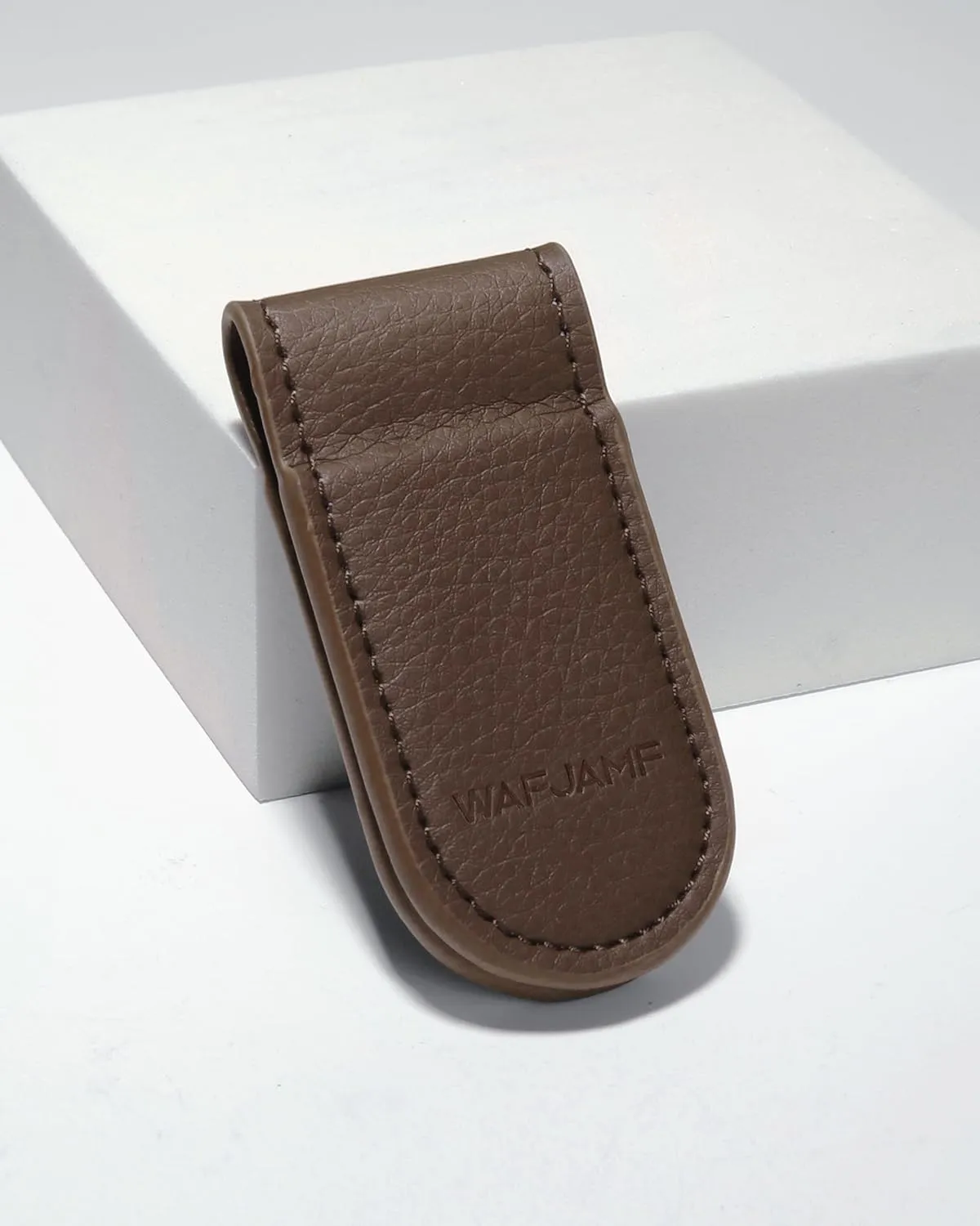 WAFJAMF Slim Magnetic Money Clip Leather Business Card Holder Pocket Cash Wallet