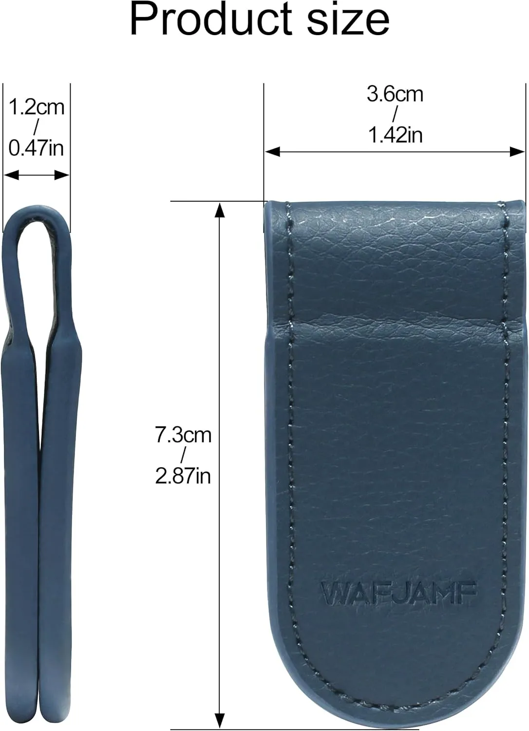 WAFJAMF Slim Magnetic Money Clip Leather Business Card Holder Pocket Cash Wallet