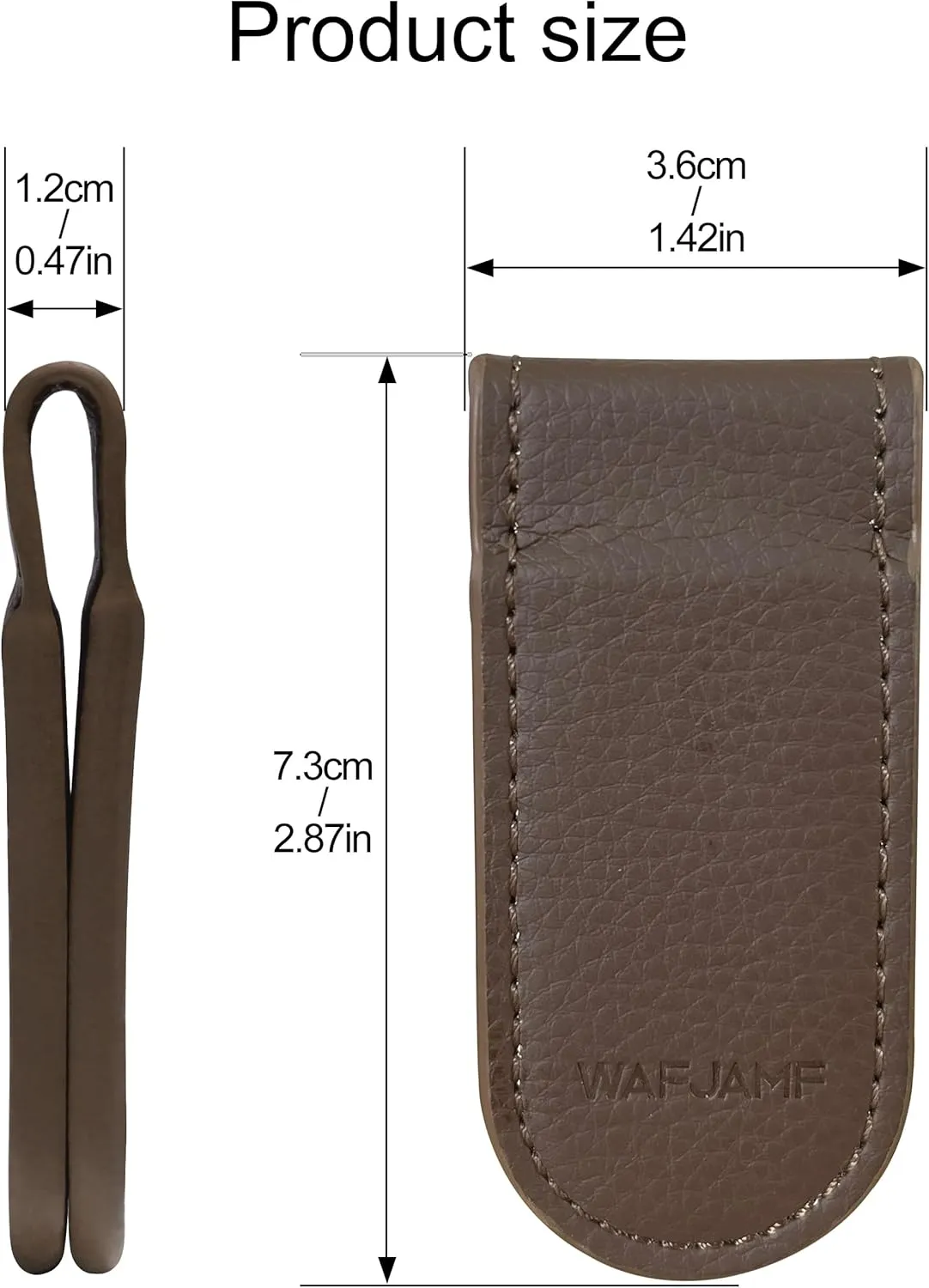 WAFJAMF Slim Magnetic Money Clip Leather Business Card Holder Pocket Cash Wallet